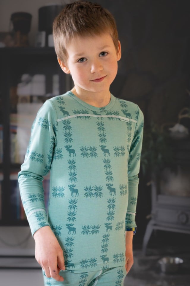 Tronebu bambus trøye barn 1-7 Green Barn - 1