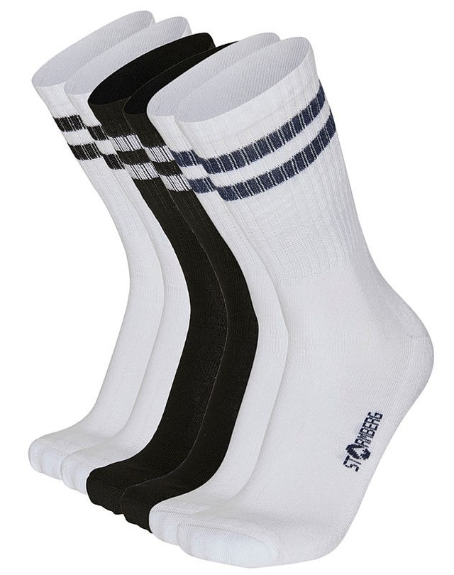 Hyen bambus sokk 3-pack Lily White/ Jet Black - 1