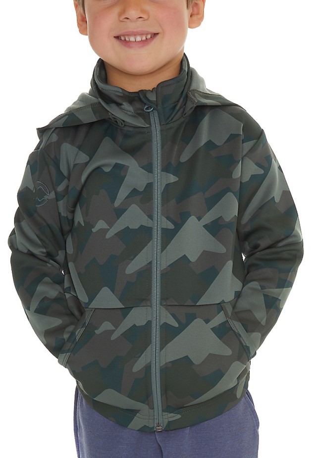 Viknanes camo resirkulert hettejakke barn 1-7 Balsam Green - 1