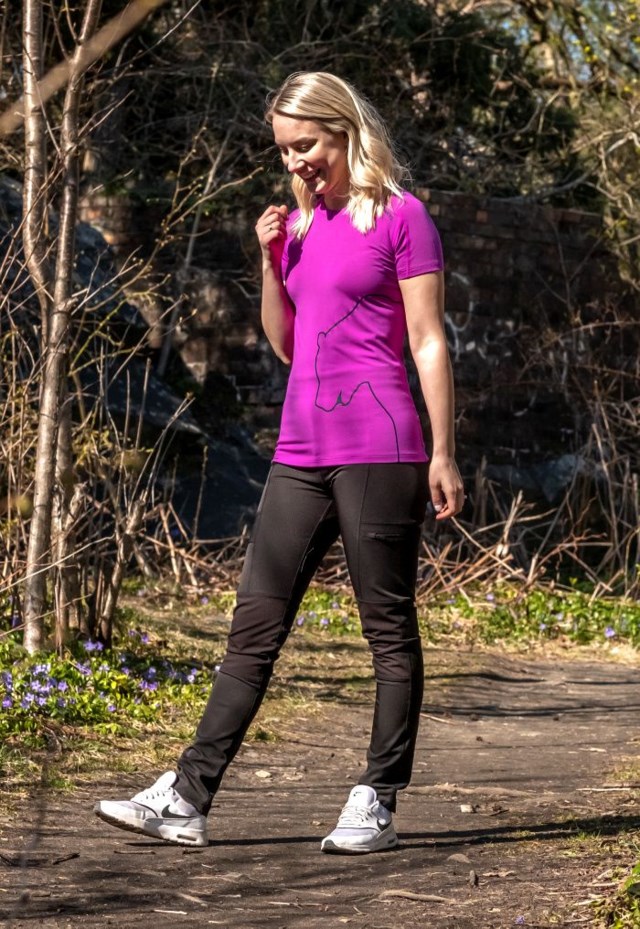 Rondebu bambus t-skjorte - bjørn Purple Dame - 1