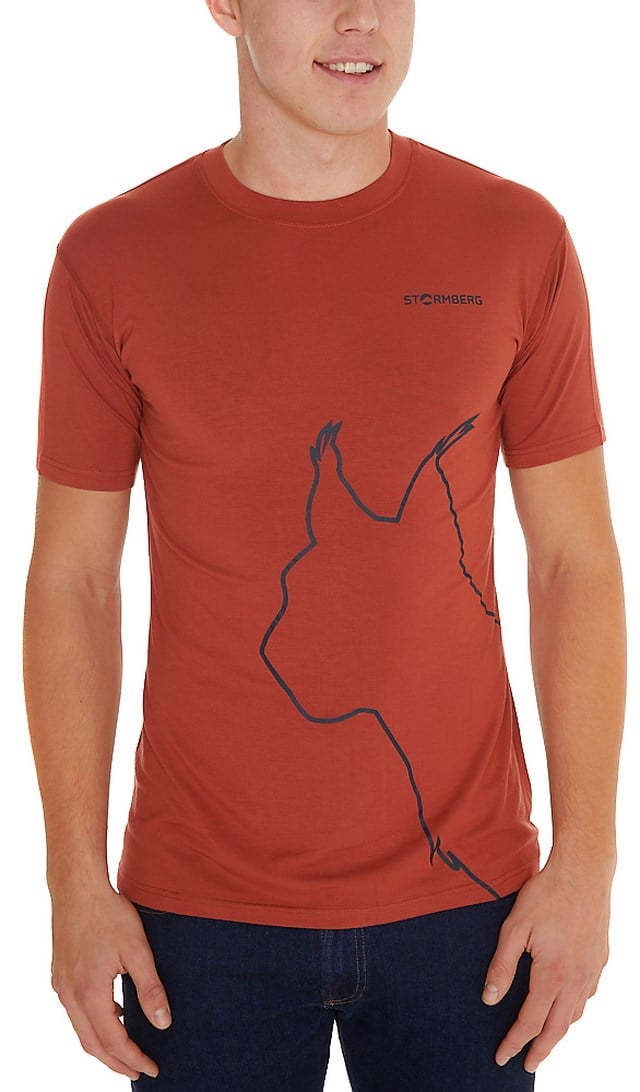 Rondebu bambus t-skjorte - gaupe Red Herre - 1