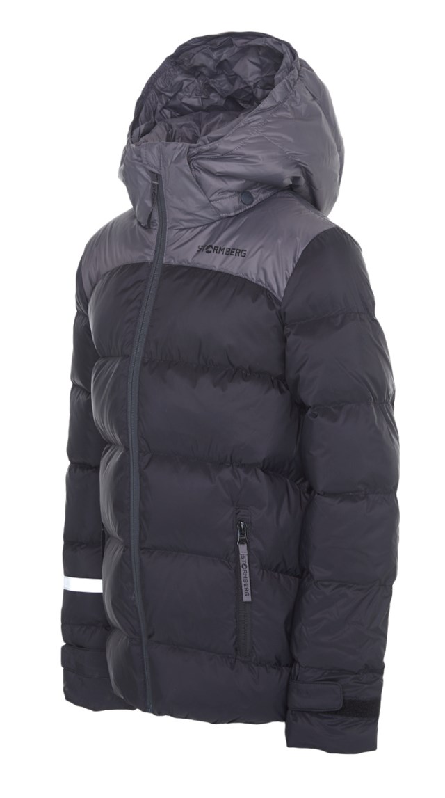 Hyfjell tofarget dunjakke barn 8-14 Jet Black/Ebony grey - 1