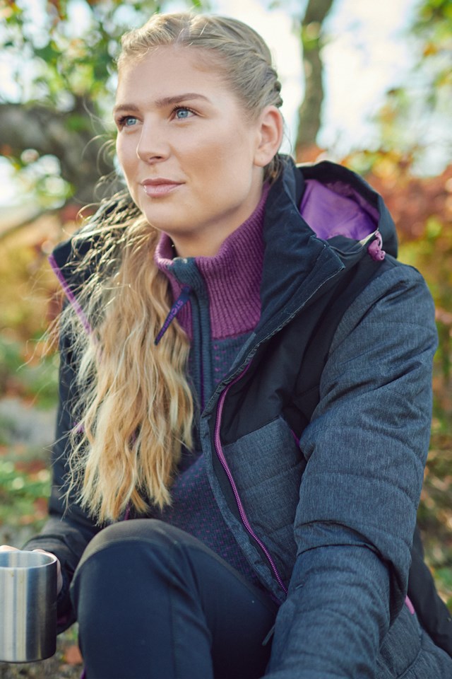 Brekstad vattert jakke Black|Purple Dame - 1