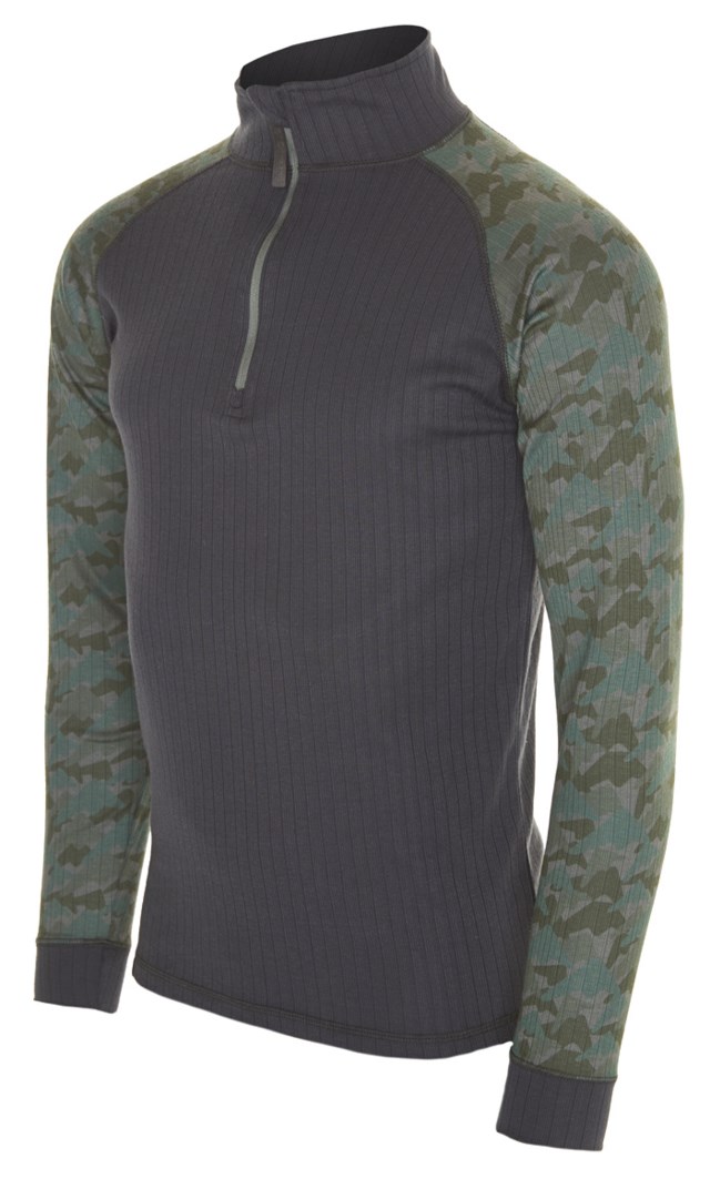 Halsa zip pologenser Grey|Green Herre - 1