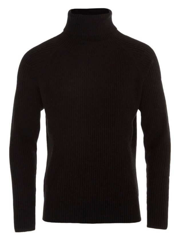 Duottar høyhalset ullgenser Jet Black - 1
