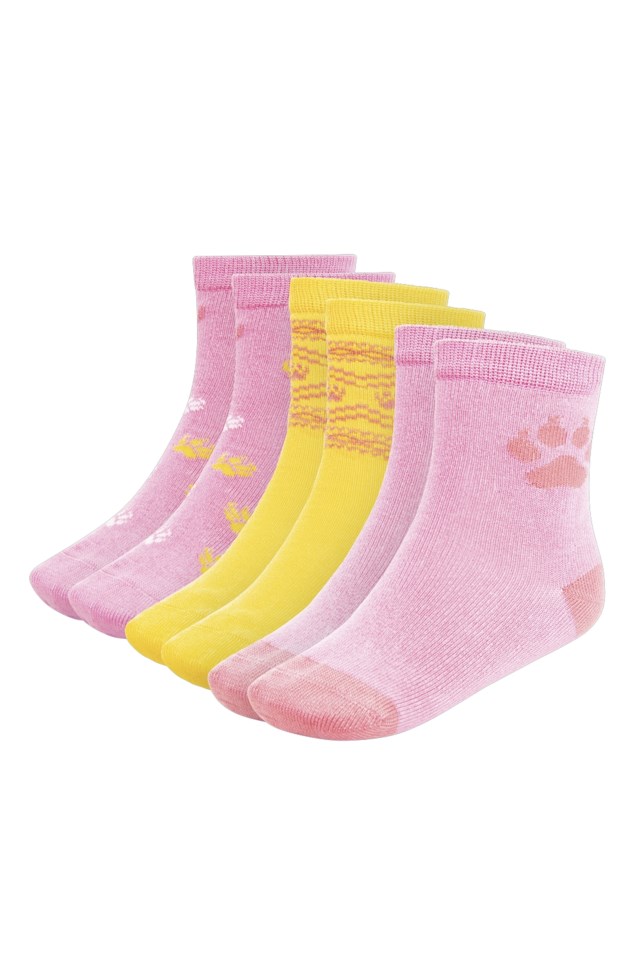 Lunheim bambus sokker 3-pack barn 1-7 Rapture Rose/ Chateau Rose/ Spectra Yellow - 1