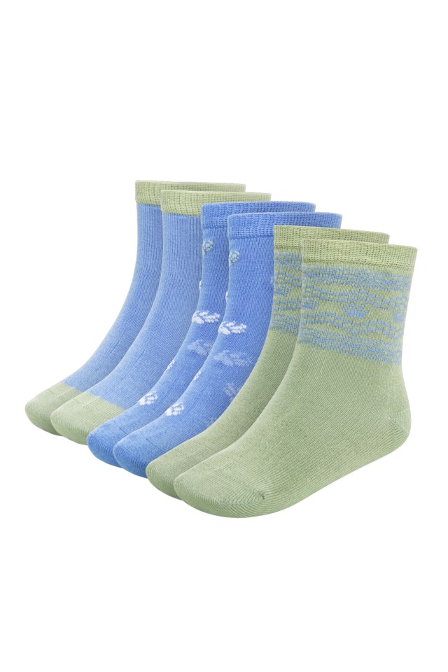 Lunheim bambus sokker 3-pack barn 1-7 Palace Blue/ Regatta/ Fair Green - 1
