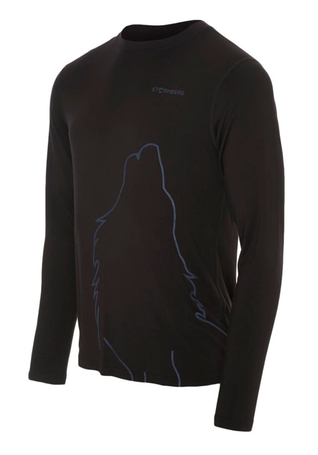 Rondebu bambus trøye - ulv Jet Black - 1