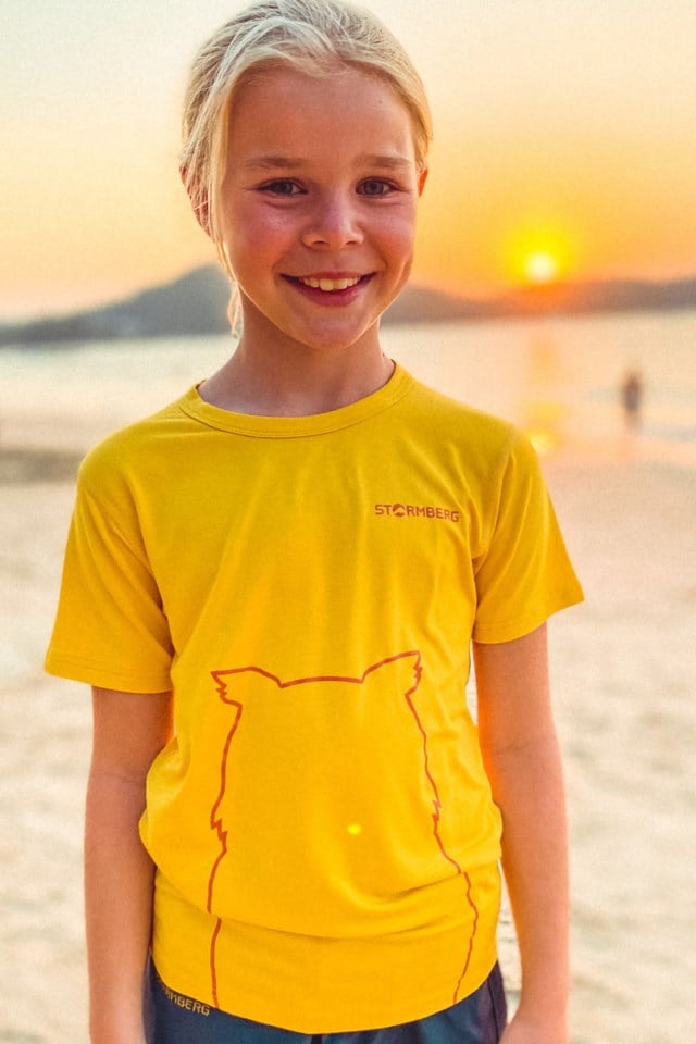 Rondebu bambus t-skjorte barn 8-14 - hubro Yellow Barn - 1