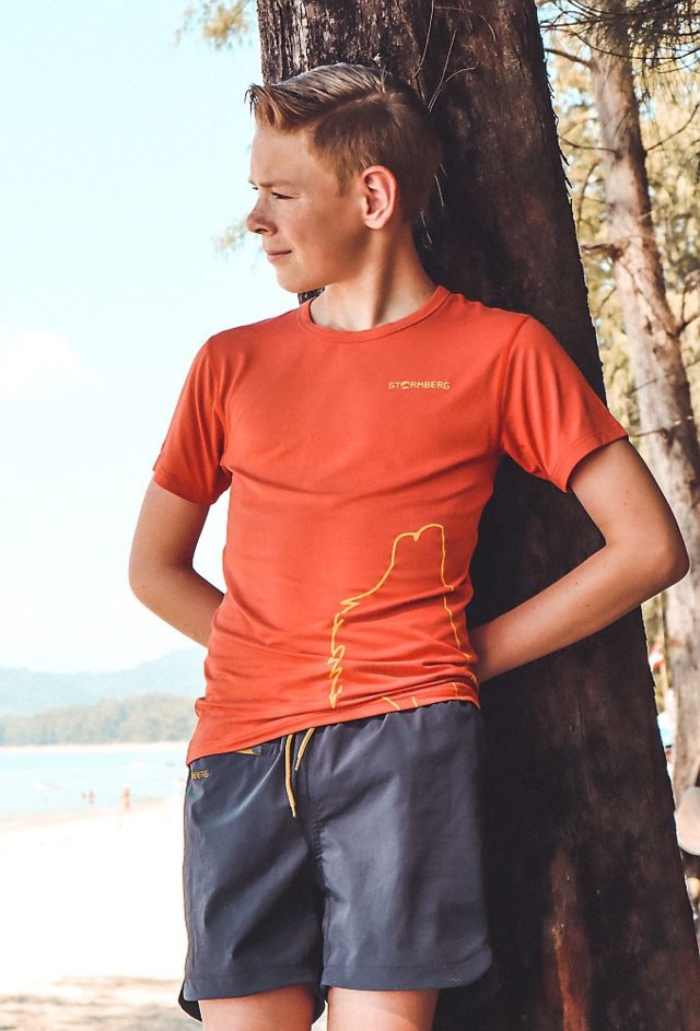 Rondebu bambus t-skjorte barn 8-14 - ulv Mecca Orange - 1