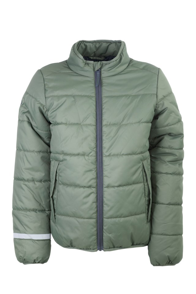 Strimfjell vattert jakke barn 8-14 Green Barn - 1