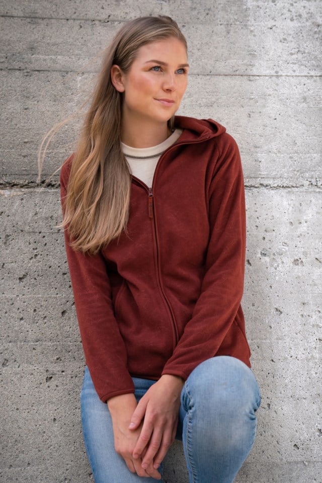 Solglimt resirkulert hettejakke Red Dame - 1