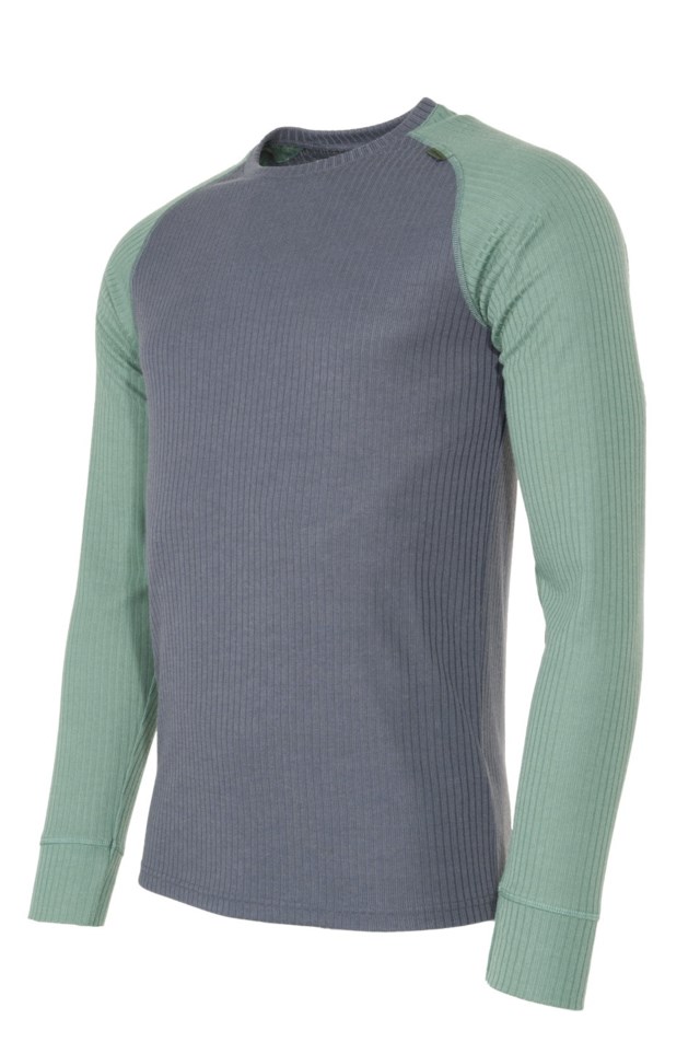 Lindland resirkulert trøye Grey|Green Herre - 1