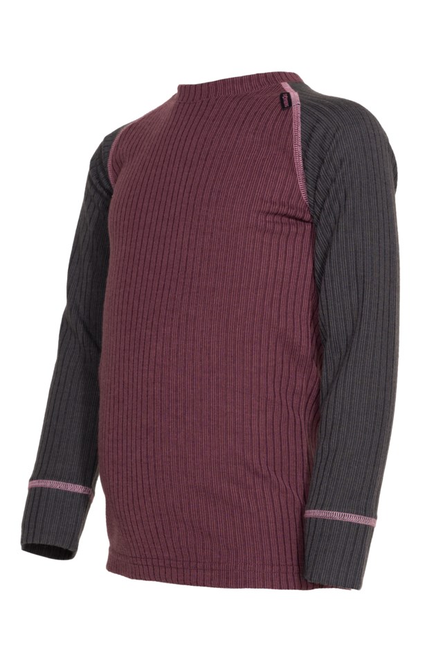 Lindland resirkulert trøye barn 1-7 Huckleberry / Ebony - 1