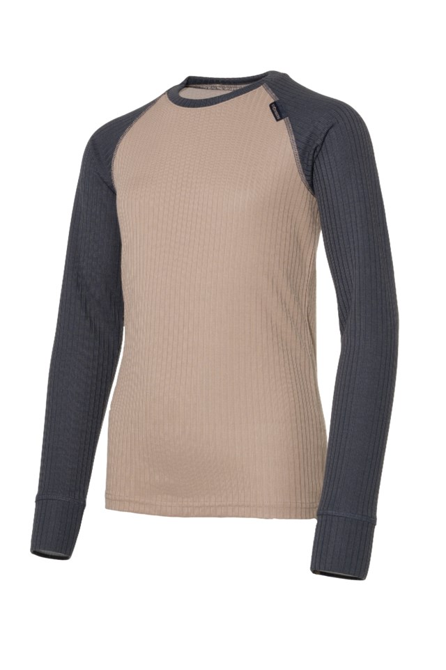 Lindland resirkulert trøye barn 8-14 Vintage Khaki / Ebony - 1