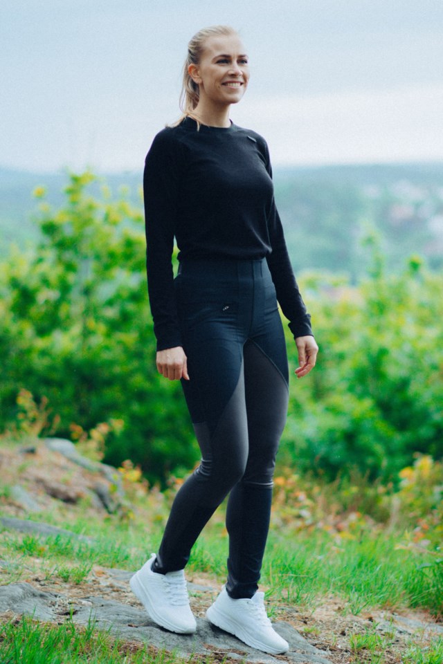 Hendanes resirkulert turtights Jet Black/ Ebony Grey - 1