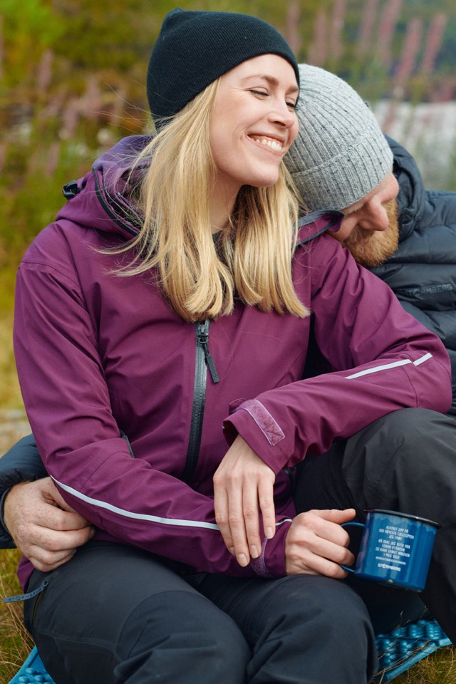 Farbakken resirkulert skalljakke Purple Dame - 1