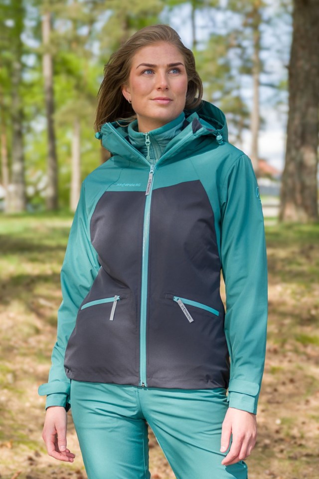 Farfjellet resirkulert skalljakke Grey|Green Dame - 1