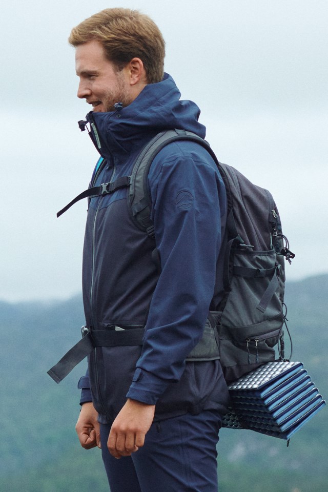 Farfjellet resirkulert skalljakke Black|Blue Herre - 1