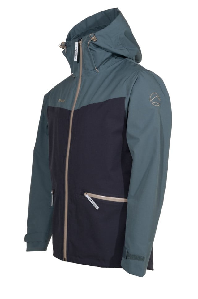 Farfjellet resirkulert skalljakke Grey|Green Herre - 1