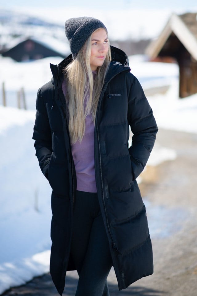 Svalbard lang dunparkas Jet Black - 1