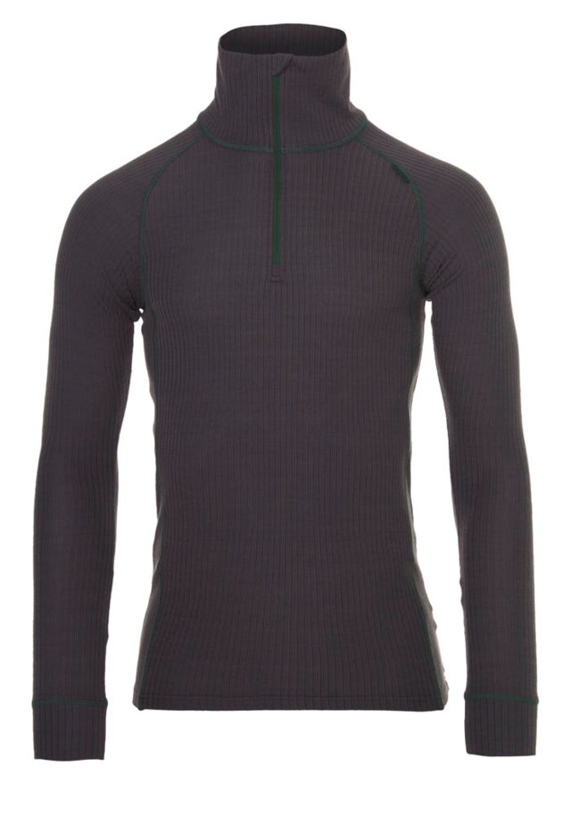 Skoglia resirkulert Half Zip genser Ebony/ Trekking Green - 1