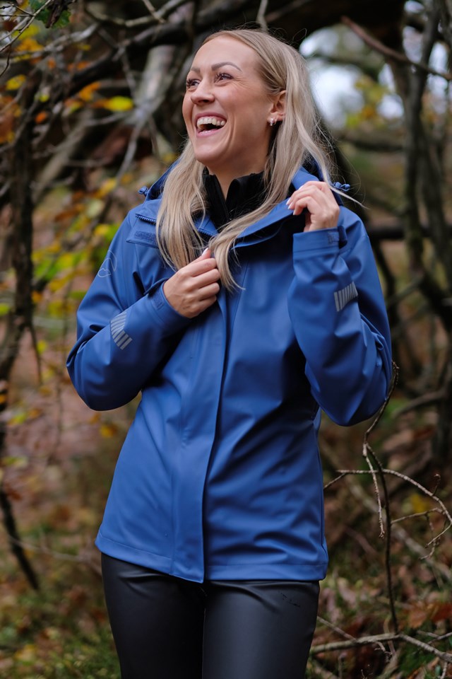 Stormflod regnjakke dame blå Stormberg