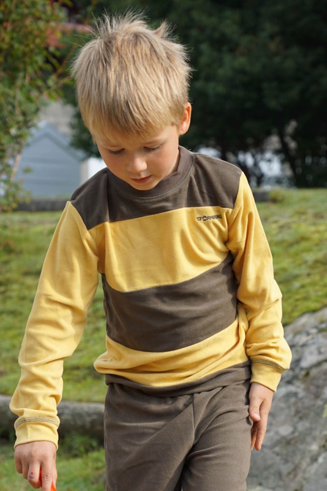 Labbe resirkulert fleecegenser barn 1-7 Brown|Yellow Barn - 1