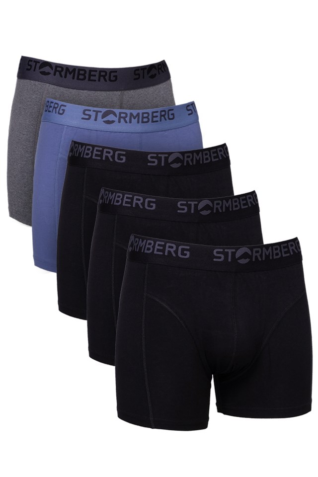 Tolan bomull boxer 5-pack Jet Black/ Ebony/ Bijou Blue - 1