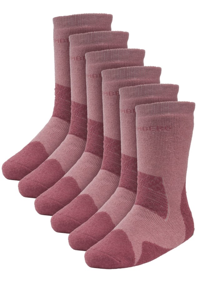 Breke ullsokk antiskli 3-pack Pink Barn - 1