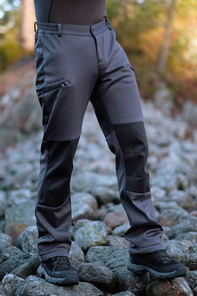 Nibba resirkulert softshellbukse Ebony Grey/Black - 1
