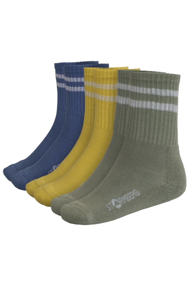 Hyen bambus sokk 3-pack barn 1-7 Fair Green/ Palace Blue/ Spectra Yellow - 1
