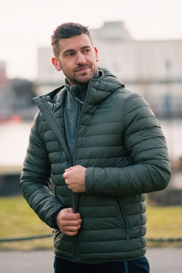 Folgefonna dunjakke m/ hette Green Herre - 1