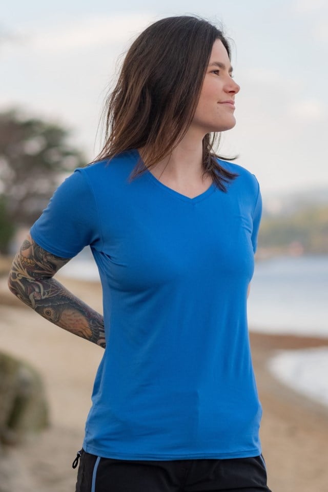 Udal resirkulert t-skjorte Blue Dame - 1