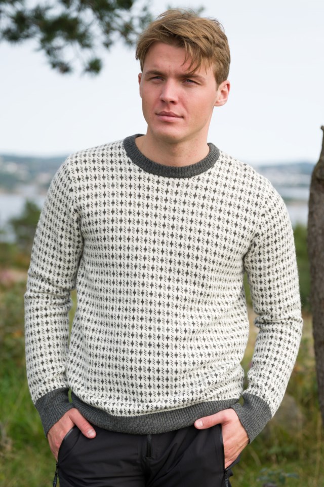 Nordishavet Islender ullgenser White|Grey Herre - 1