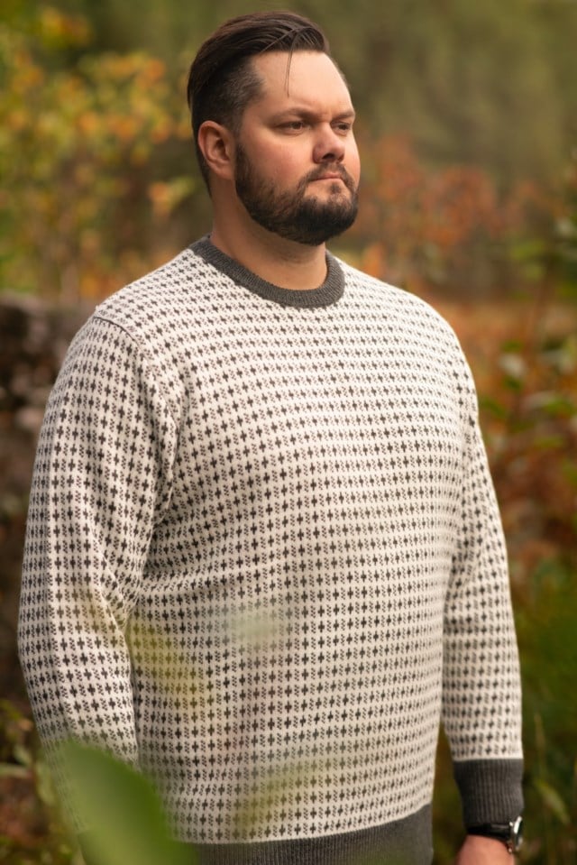 Nordishavet Islender ullgenser White|Grey Herre - 1