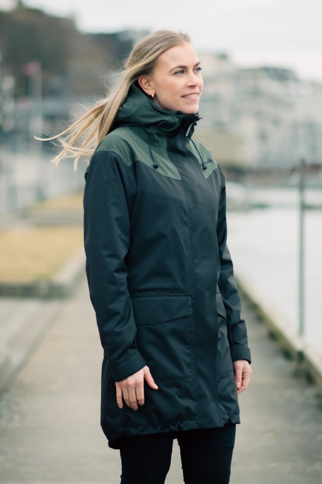 Trolltind resirkulert vattert parkas Black|Green Dame - 1