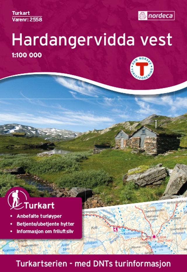 Turkart Hardangervidda vest 1:100 000 Variant 11 - 1