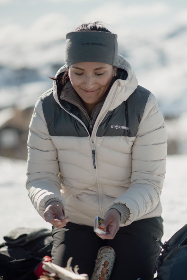 Nordkapp tofarget dunjakke White|Grey Dame - 1