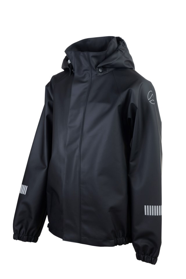 Stormflod regnjakke barn 8-14 Jet Black - 1