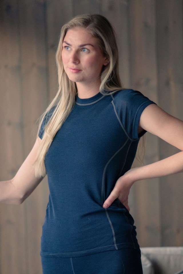 Ullensvang ull t-skjorte Dress Blues/ Castle Rock - 1