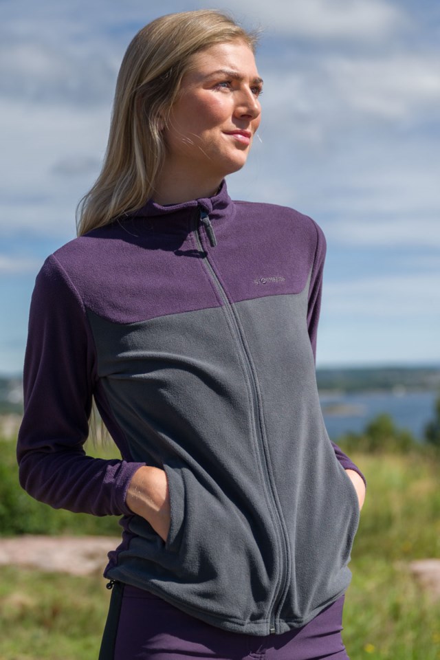 Lindefjell fleecejakke Grey|Purple Dame - 1
