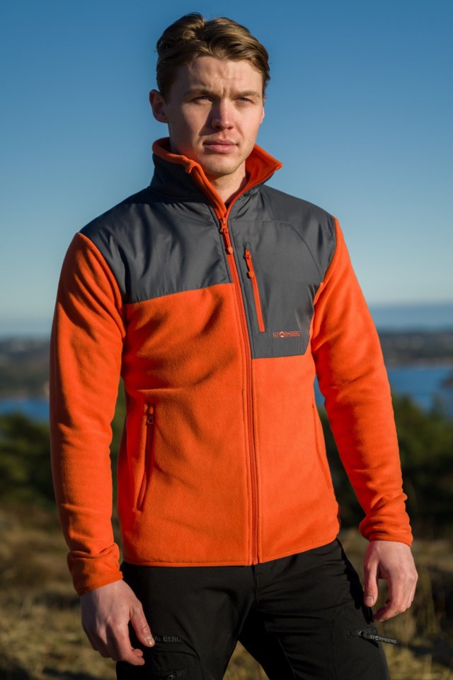 Visbretinden fleecejakke Grey|Orange Herre - 1