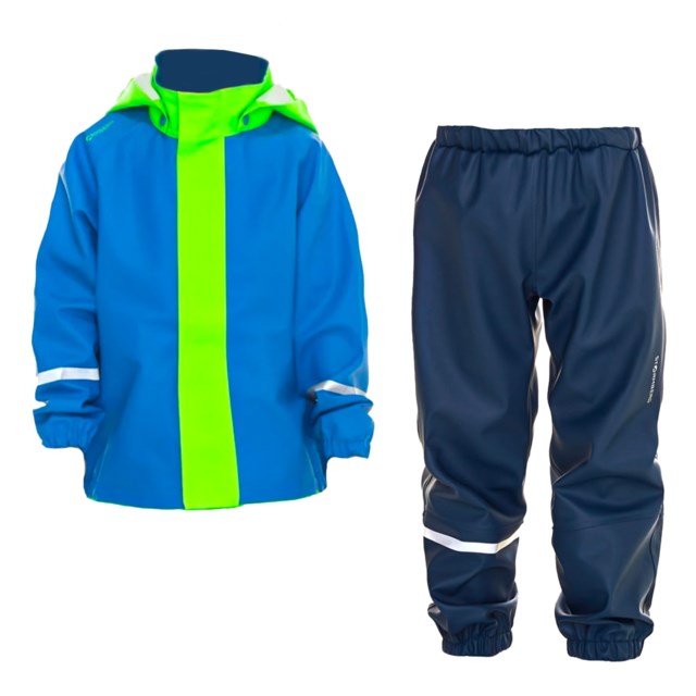 Vestland regnsett, testvinner barn 1-7 Electric Blue/ Green Becko - 1