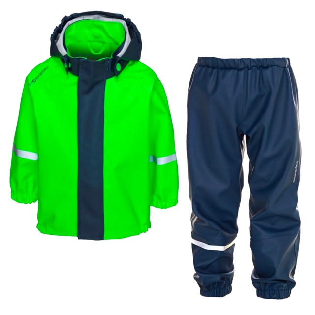 Vestland regnsett, testvinner barn 1-7 Green Becko/ Dress blues - 1