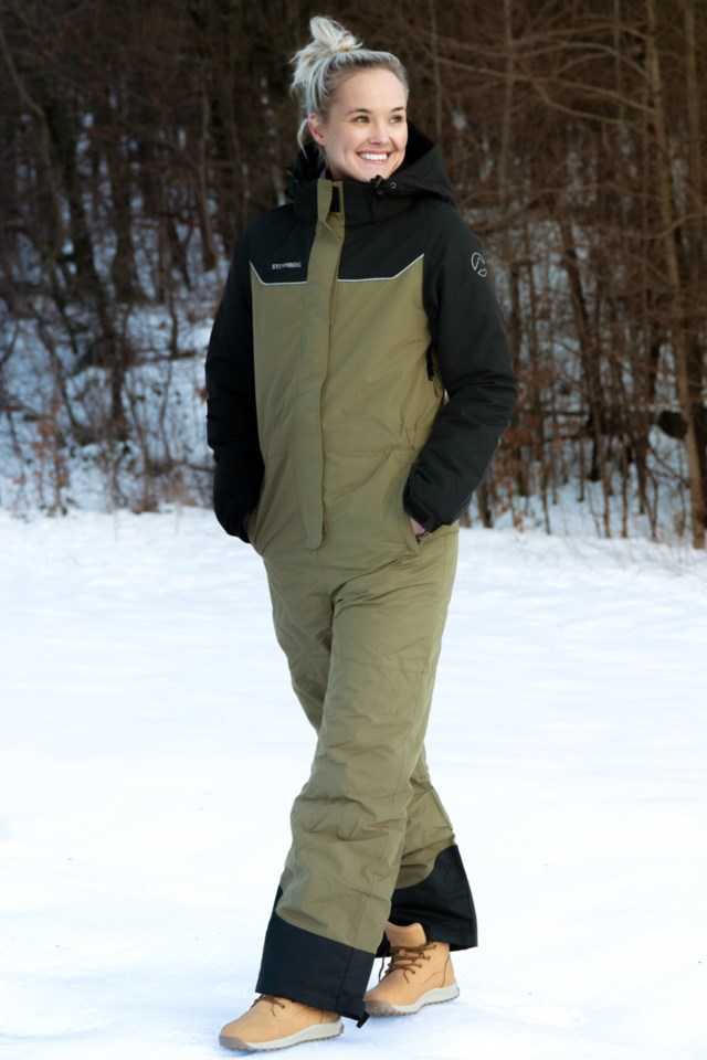 Ute resirkulert vinterdress Black|Green Dame - 1