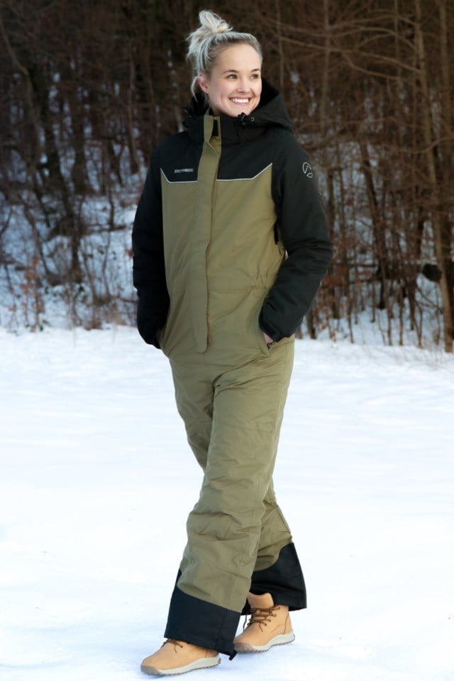 Ute resirkulert vinterdress Black|Green Dame - 1