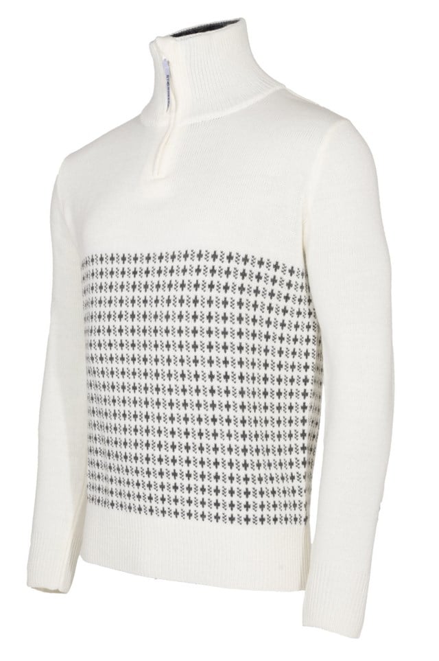 Nordisfjell Half Zip ullgenser White Herre - 1