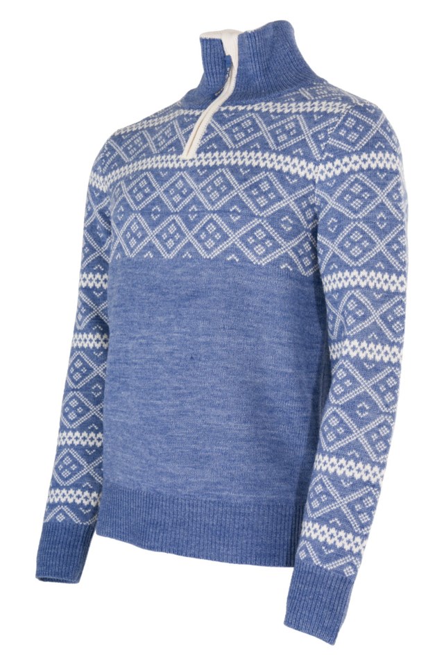 Norddalen Half Zip ullgenser Gray Blue / Rainy Day - 1