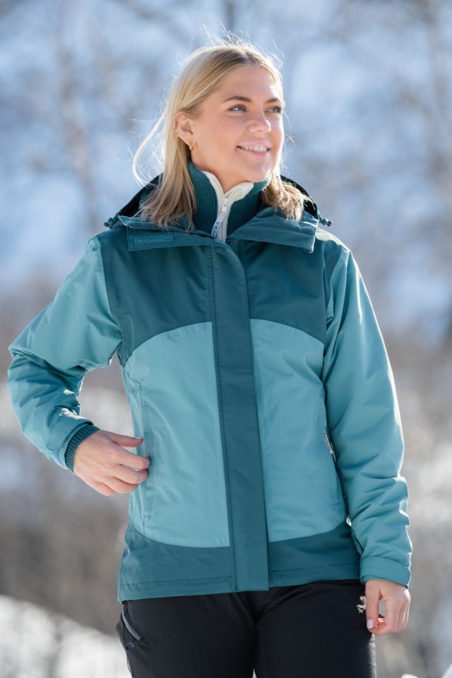 Skredalen resirkulert skalljakke Blue|Green Dame - 1